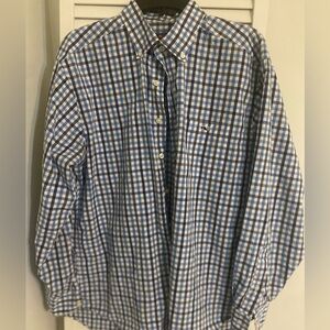 Vineyard Vines Blue and White Casual Button Down Shirt sz  large